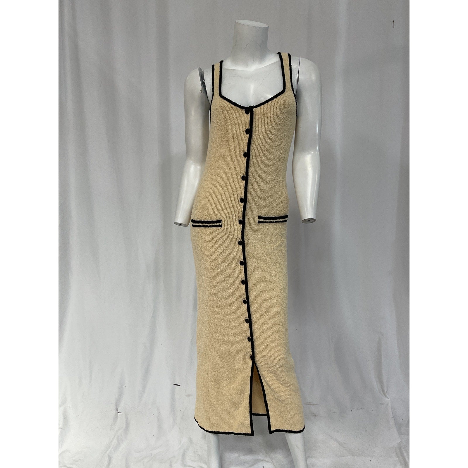 L'Academie 'By Marianna' Beige Havilah Midi Dress Size M - NWT