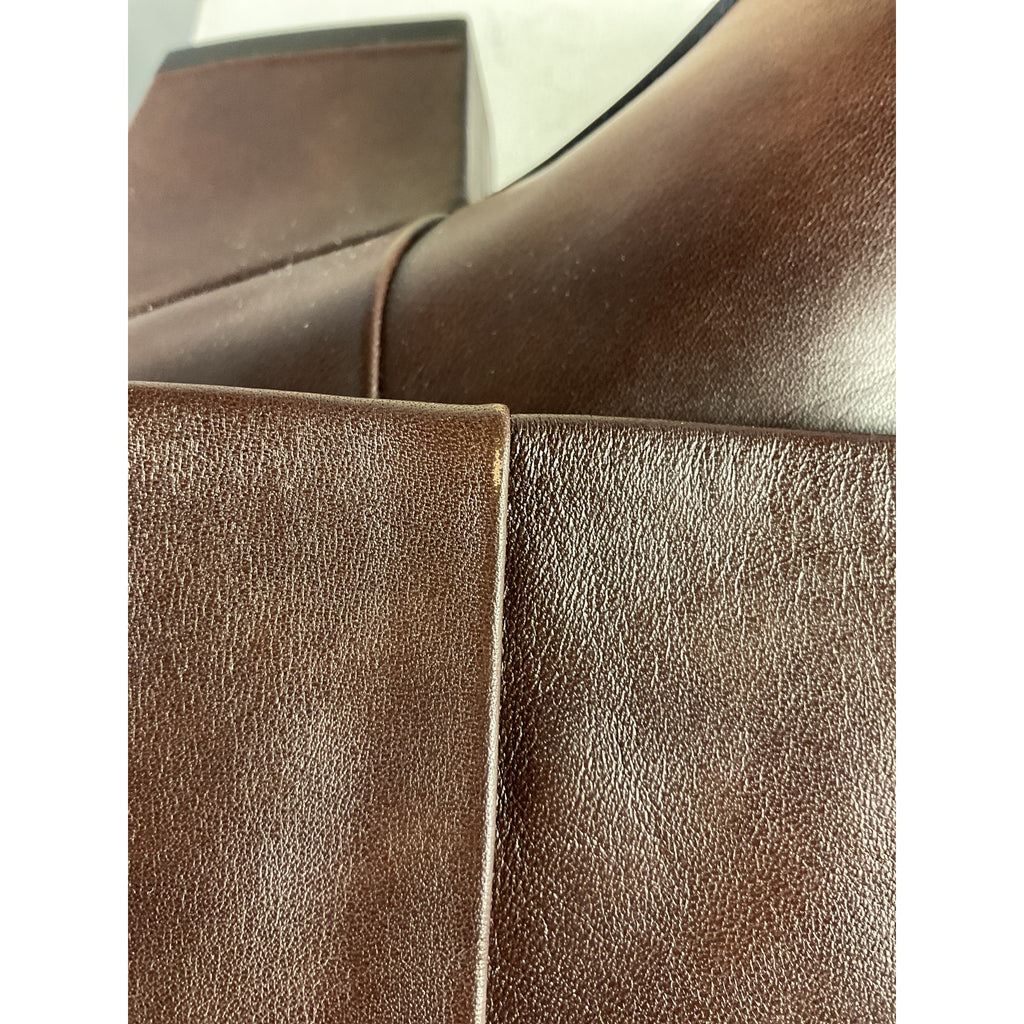 Paris Texas 'Jane' Brown Leather Boot 60 Size 8.5