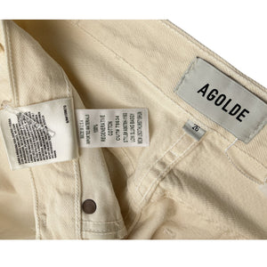 Agolde Relaxed Beige Low Slung Denim Jeans Size 26