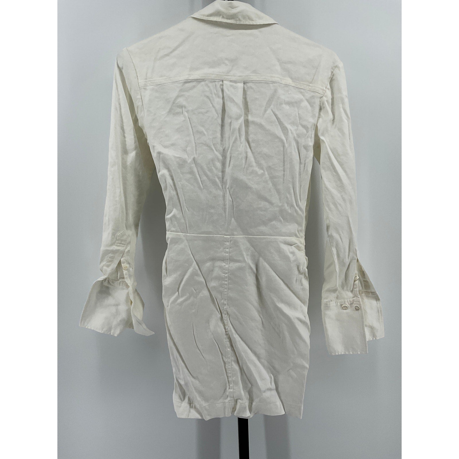 Frame Long Sleeve Mini 'Twist' White Lyocell Dress Size S