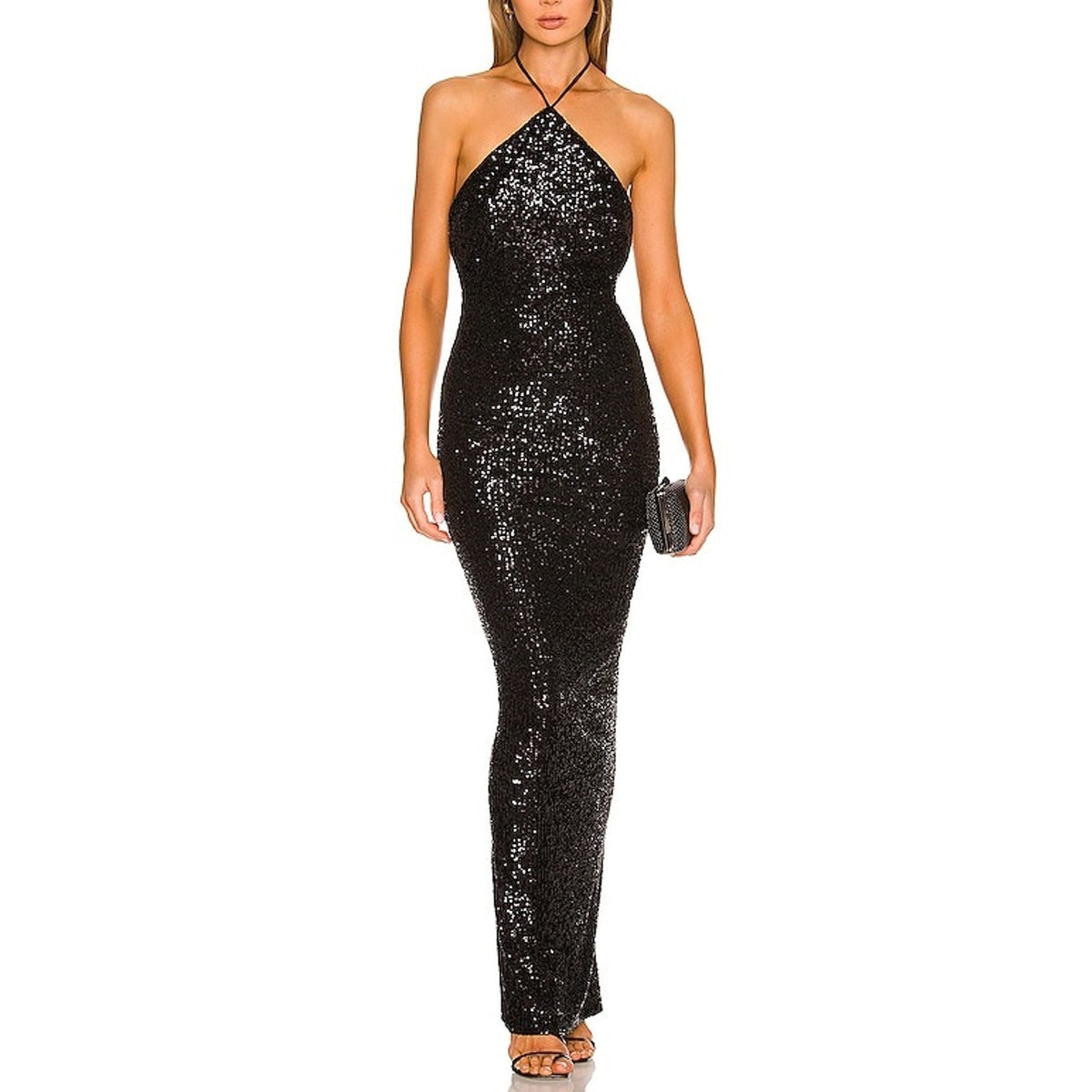 Nookie Sequined Black Treasure Gown Size L