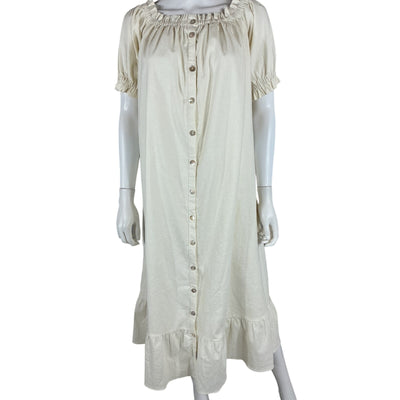 Tularosa Button Front Ivory Kami Midi Dress Size XS NWT