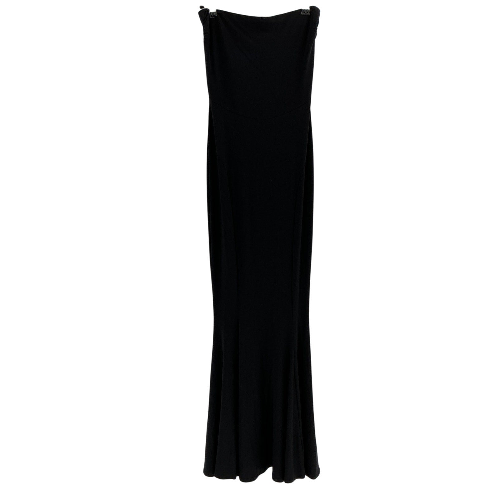 Norma Kamali Black Polyester Strapless Fishtail Gown Size S