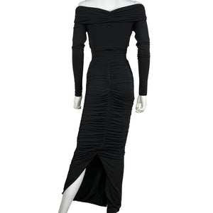 Ronny Kobo Ruched Black Nikki Gown Size S