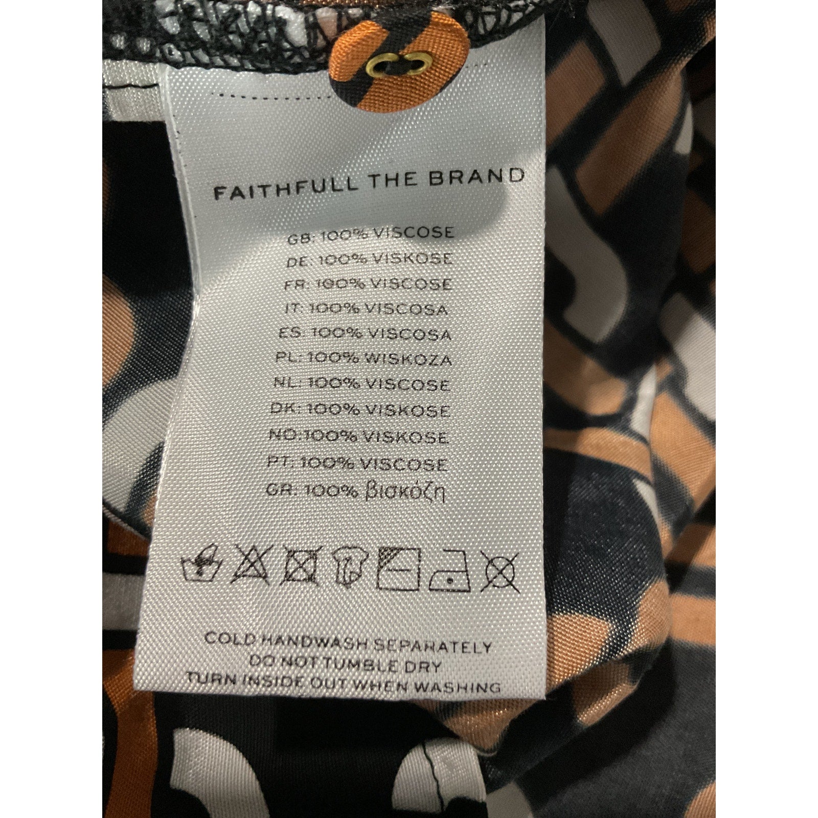Faithfull The Brand 'Mirah' Black Viscose Shirt Dress Size S - NWT