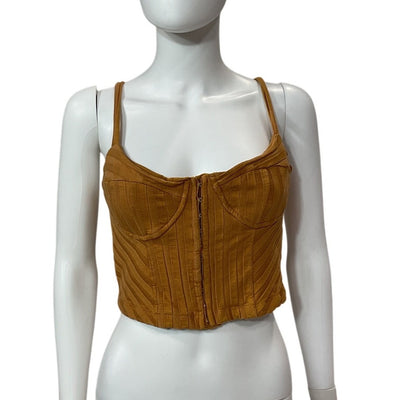 Simkhai Ribbed Cashew Dee Bustier Tank Size L