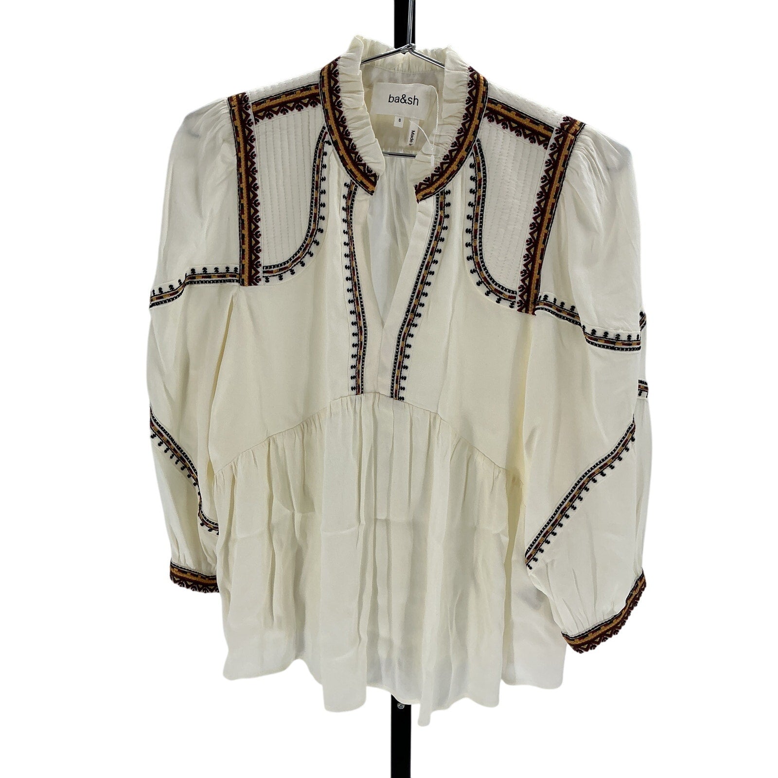 Ba&Sh 'Talsie' White Viscose Blouse Size S