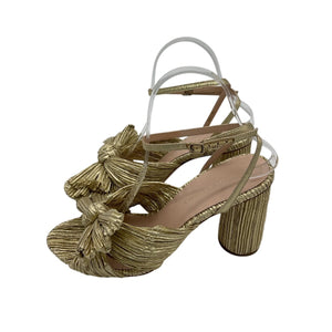 Loeffler Randall Chic Gold Camellia Knotted Sandals Size 8