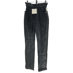 Philosophy Di Lorenzo Serafini Faux Textured Leather Black Paperbag Waist Pants Size 2 NWT