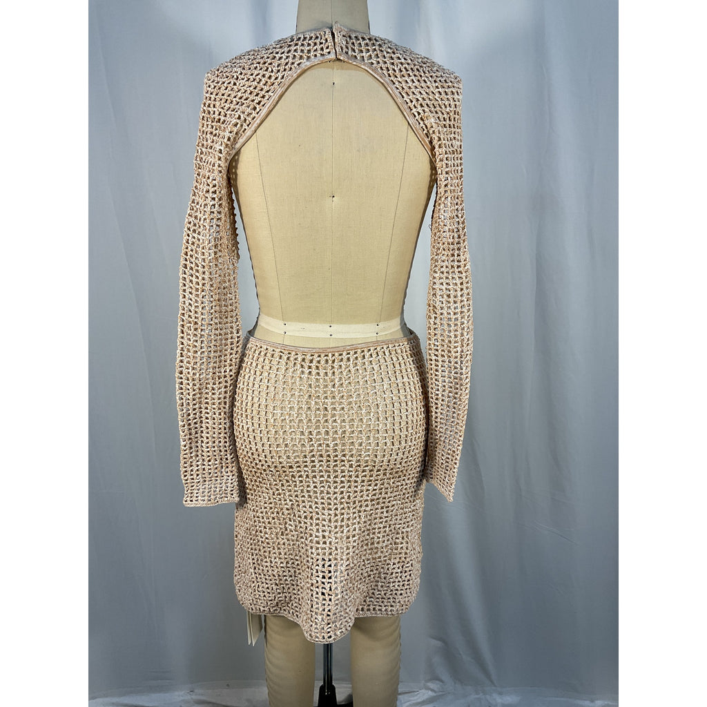 Dion Lee 'Stirrup' White  Crochet Mini Dress Size S - NWT