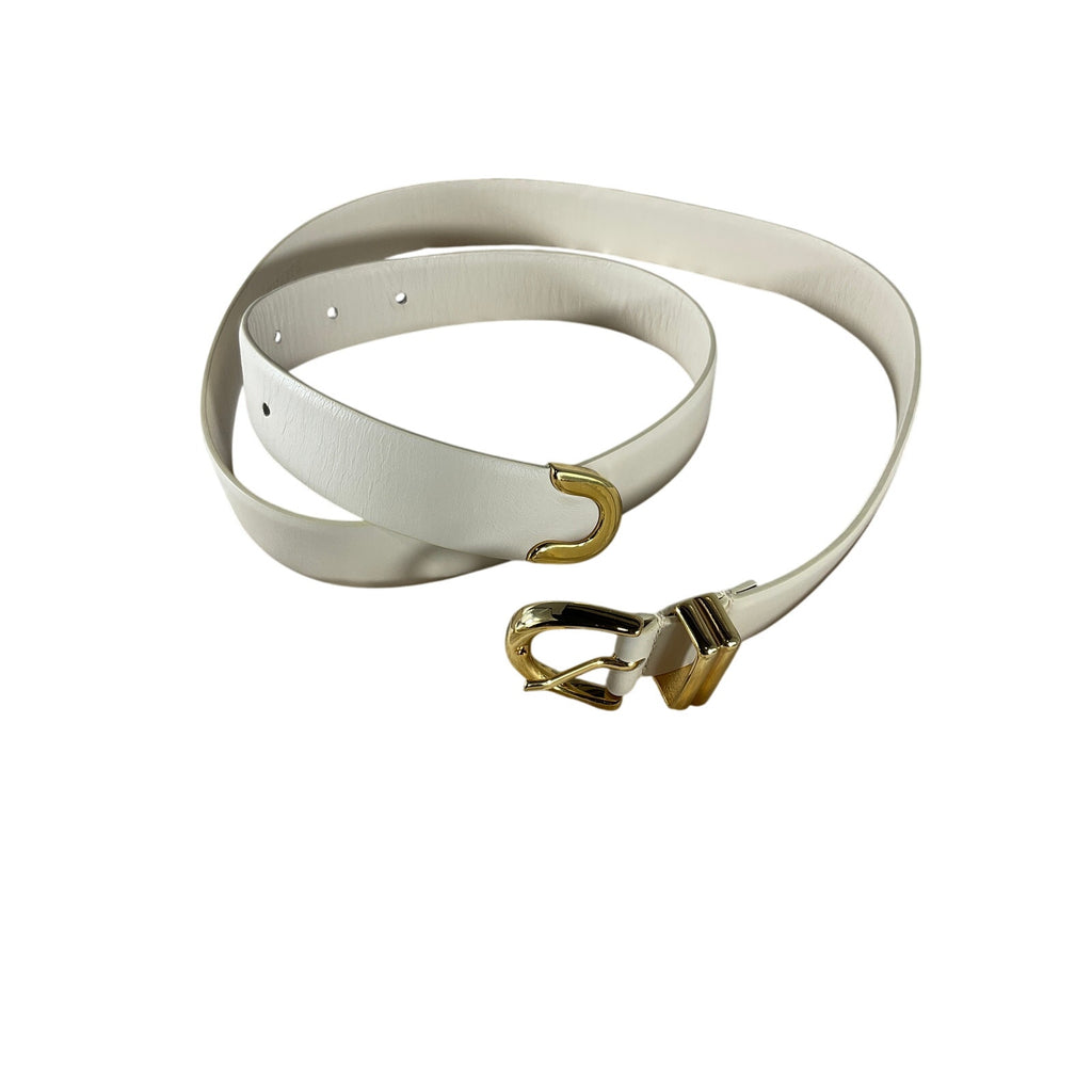Khaite 'Bambi' Ivory Leather Belt Size 90