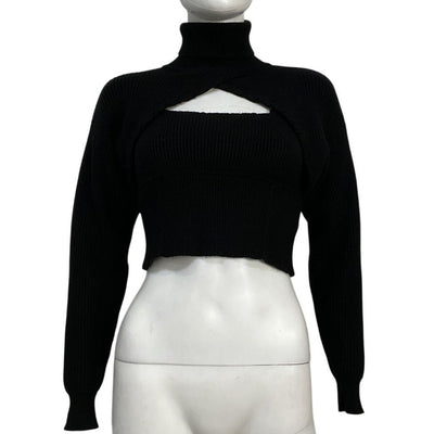 Astr The Label Cutout Black Taissa Sweater Top Size XS