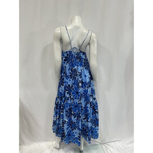 Faithfull The Brand 'Wilonna' Blue Cotton Midi Dress Size XS