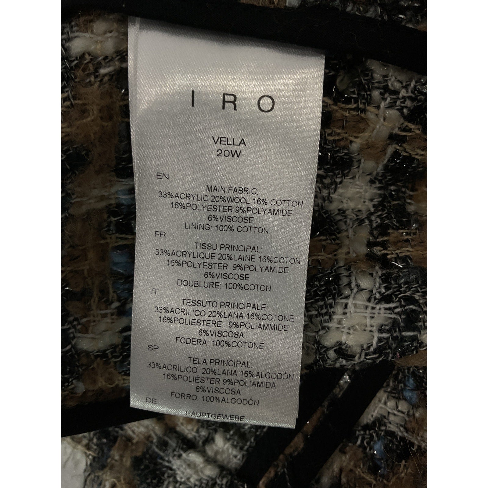 Iro 'Vella' Brown Wool-Blend Jacket Size 36