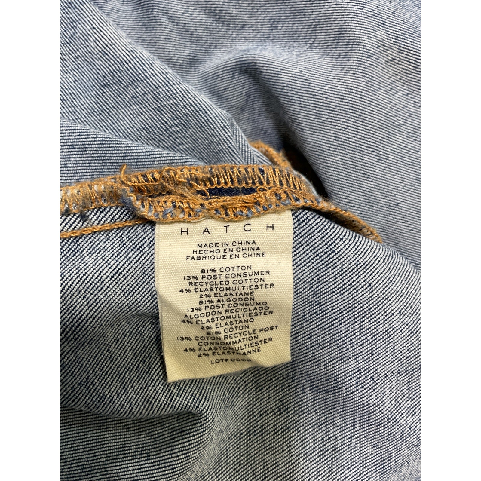 Hatch The Slim 'Maternity' Blue Cotton Jean Size 29