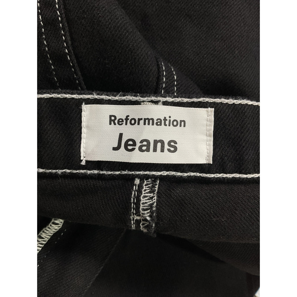 Reformation 'Cowboy' Black High Rise Straight Denim Jeans Size 24