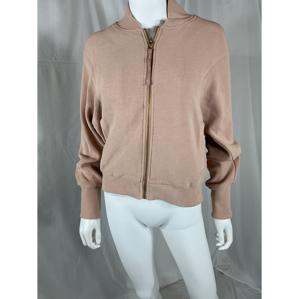 Varley 'Alia' Pink Cotton Zip Sweatshirt Size XS