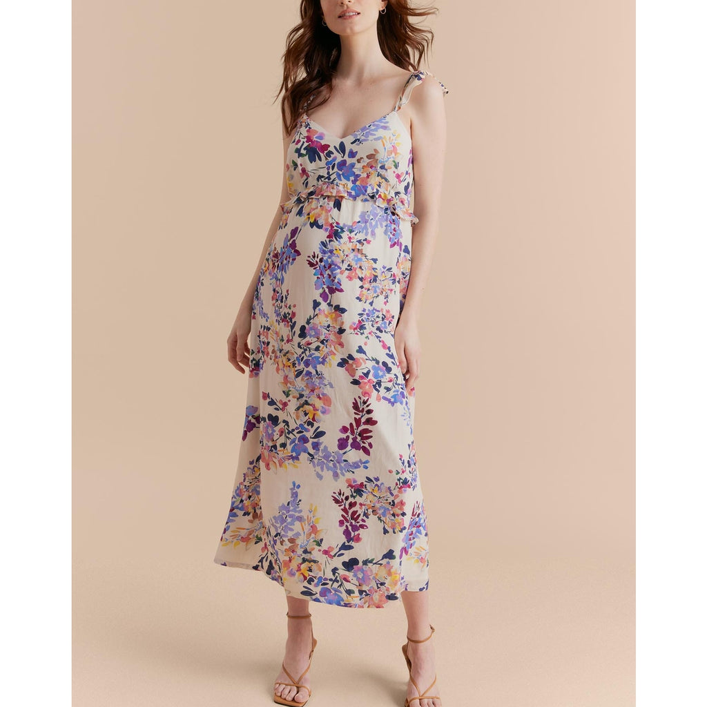Hatch X A Pea In The Pod Blue Viscose Flouncy Slip Dress Size S
