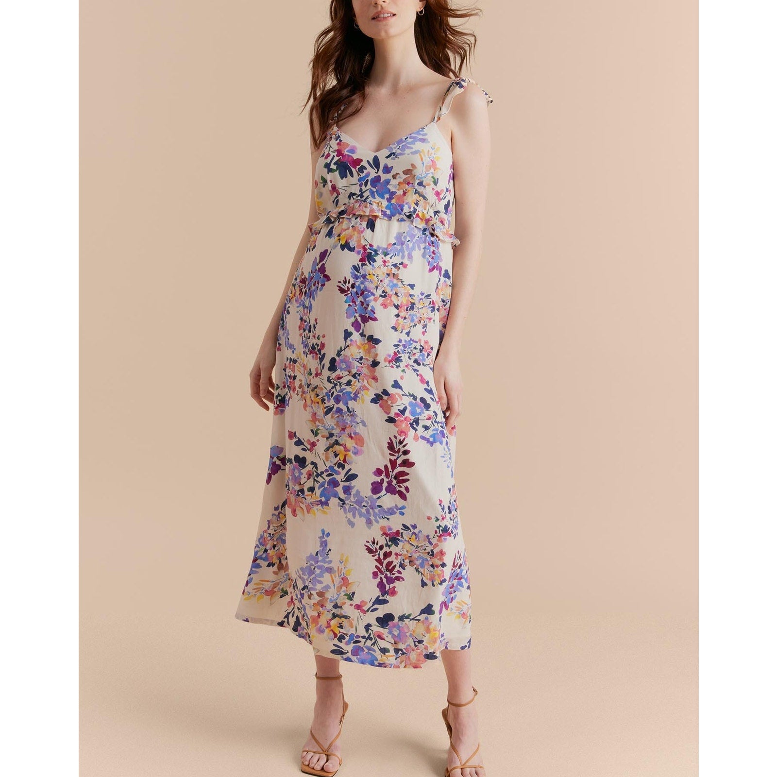 Hatch X A Pea In The Pod Blue Viscose Flouncy Slip Dress Size S