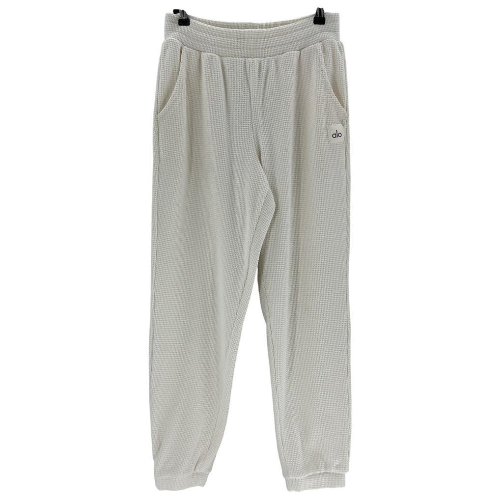 Alo Yoga 'Waffle' Cream Rayon Weekend Escape Jogger Size L