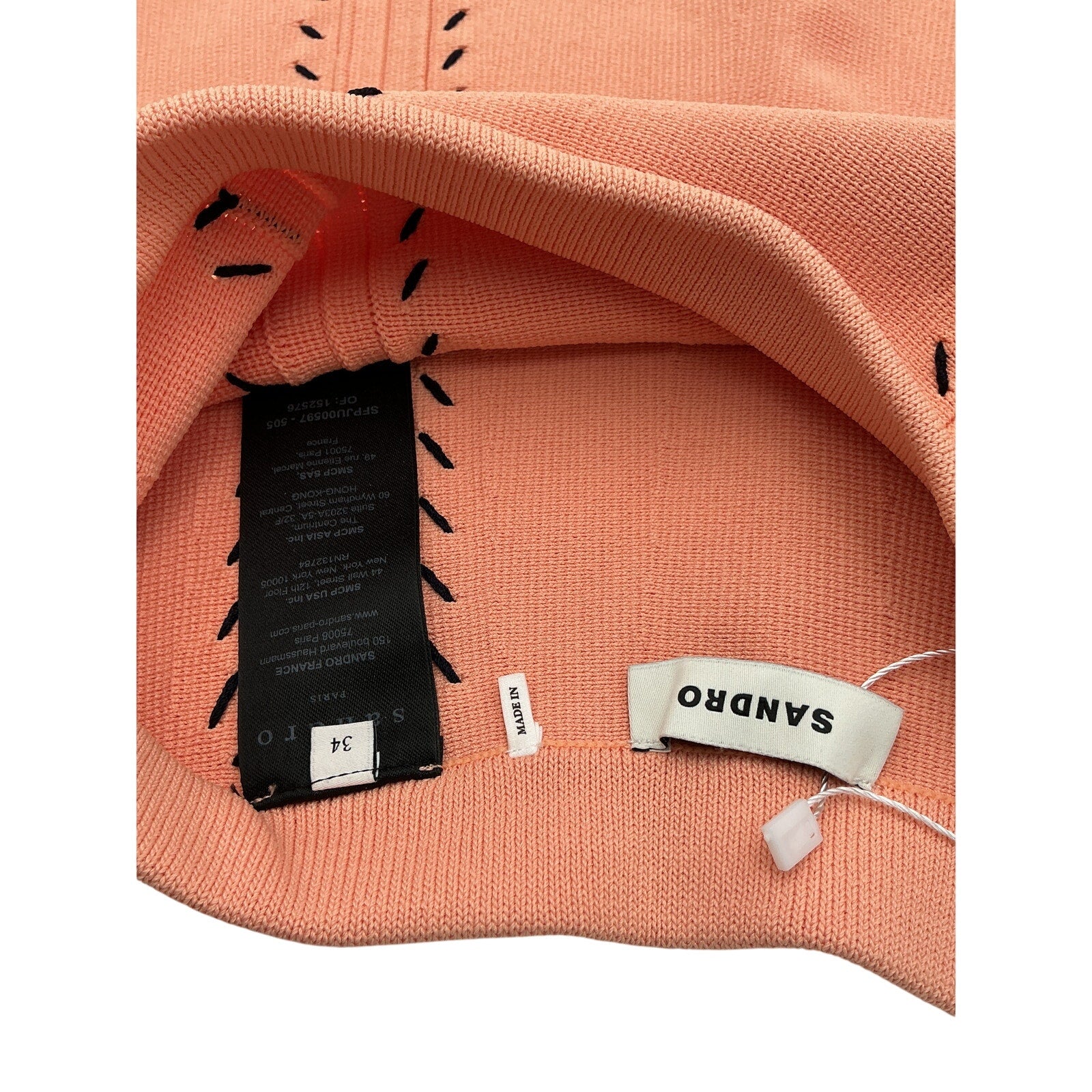 Sandro 'Eglantine' Pink Knit A-Line Skirt Size 34