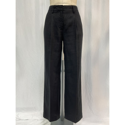 Reformation 'Alex' Black Linen Linen Pant Size 2