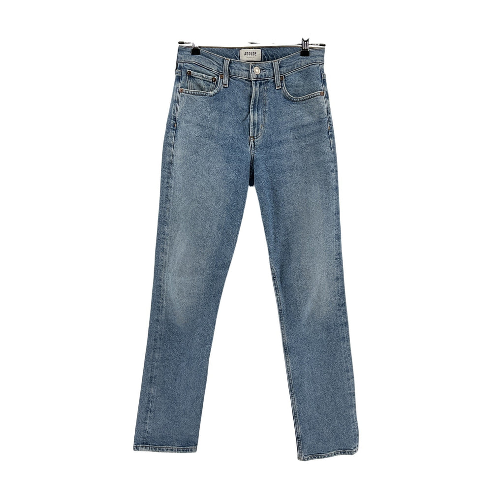 Agolde Lyle Low Rise Blue Cotton Slim Denim Jean Size 24