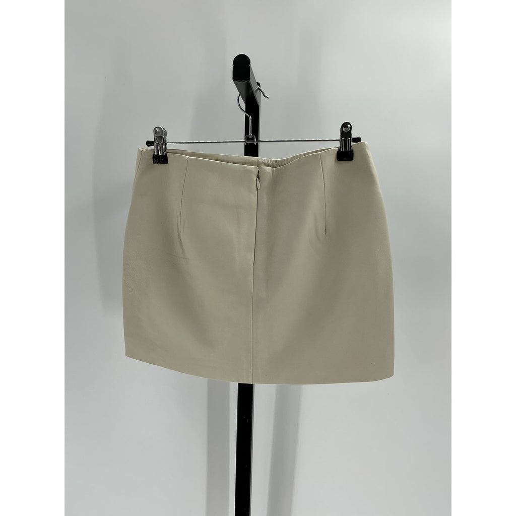 St. Agni Tan Leather Mini Skirt Size XS