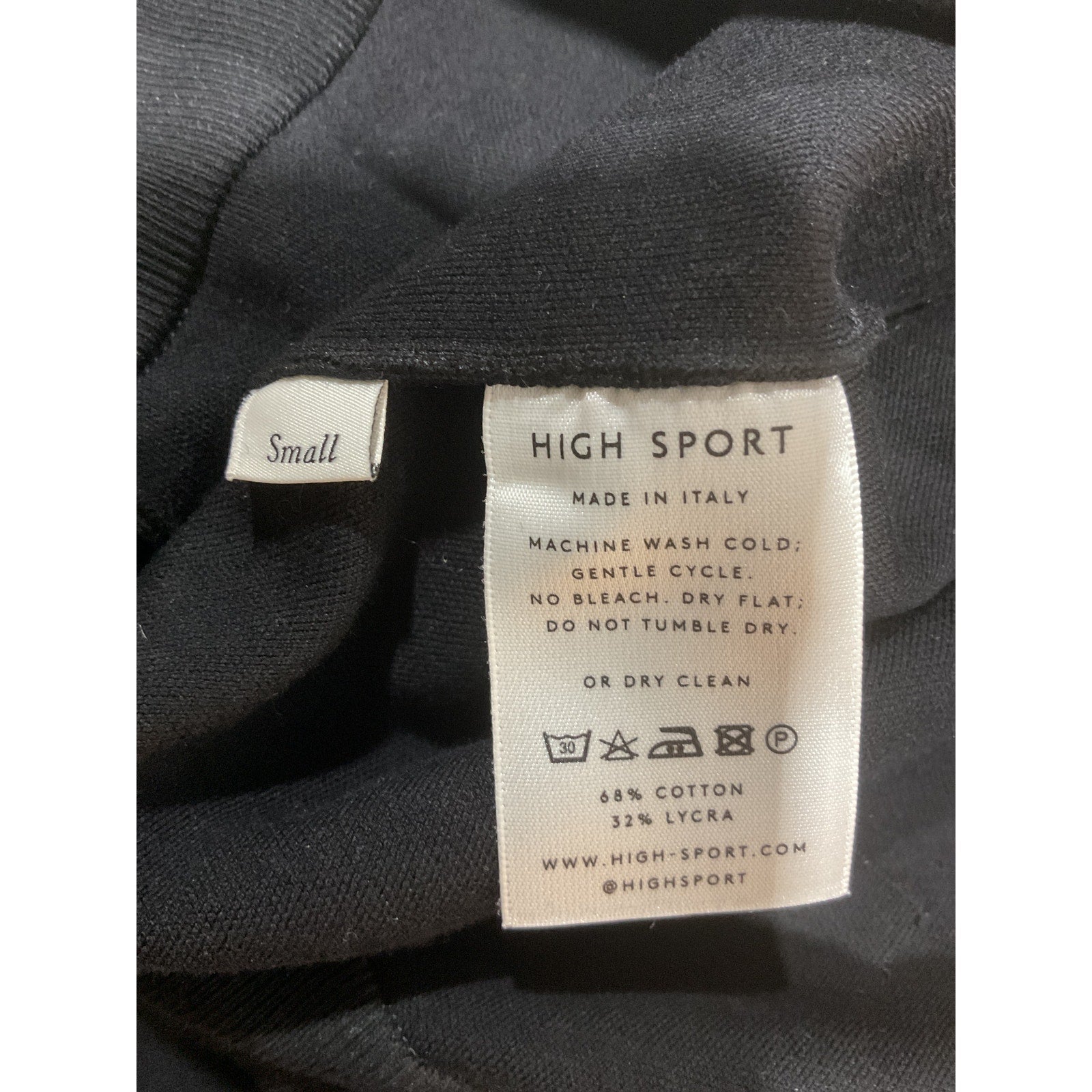 High Sport Long Kick Flared Black Cotton Stretch-Cotton Knit Pant Size M