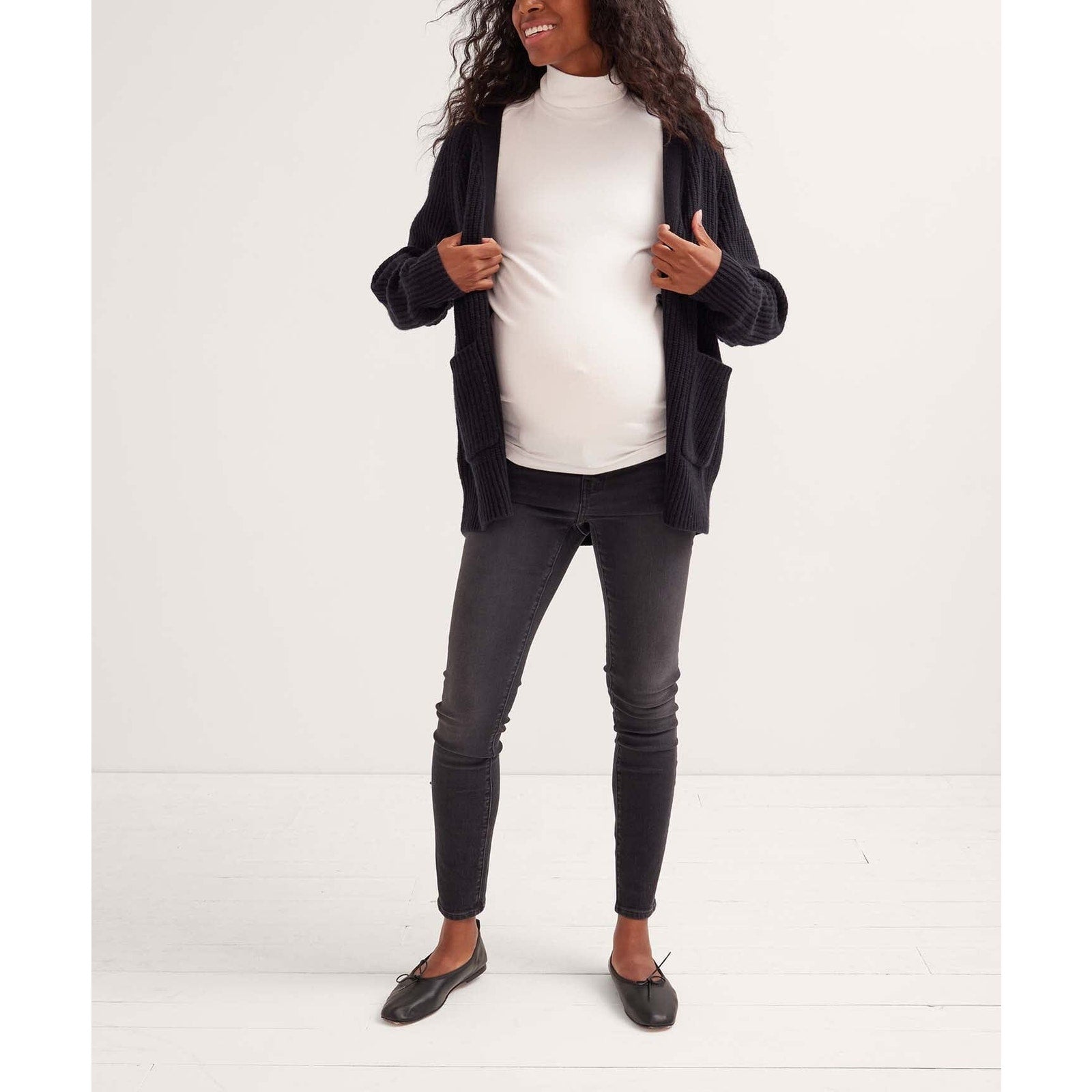Hatch 'The Slim' Black Maternity Cotton Denim Jean Size 30 - NWT