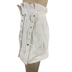 3.1 Phillip Lim Textured White Paperbag Waist Shorts Size 00