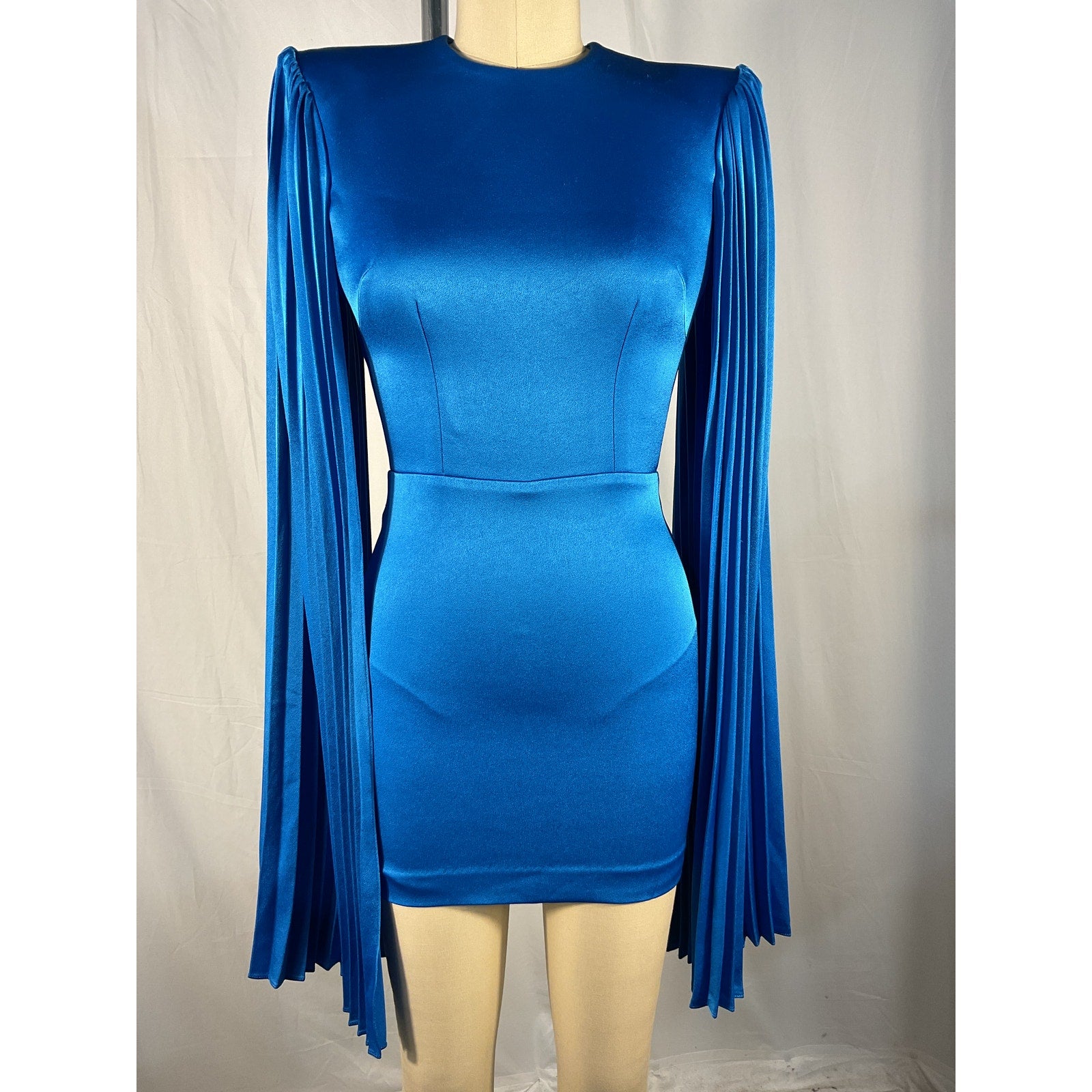 Alex Perry 'Jameson' Blue Triacetate Diamond Back Mini Dress Size 4