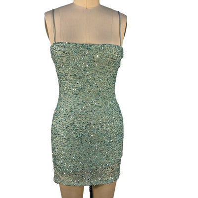 Retrofete Sequin Green Dionne Dress Size S