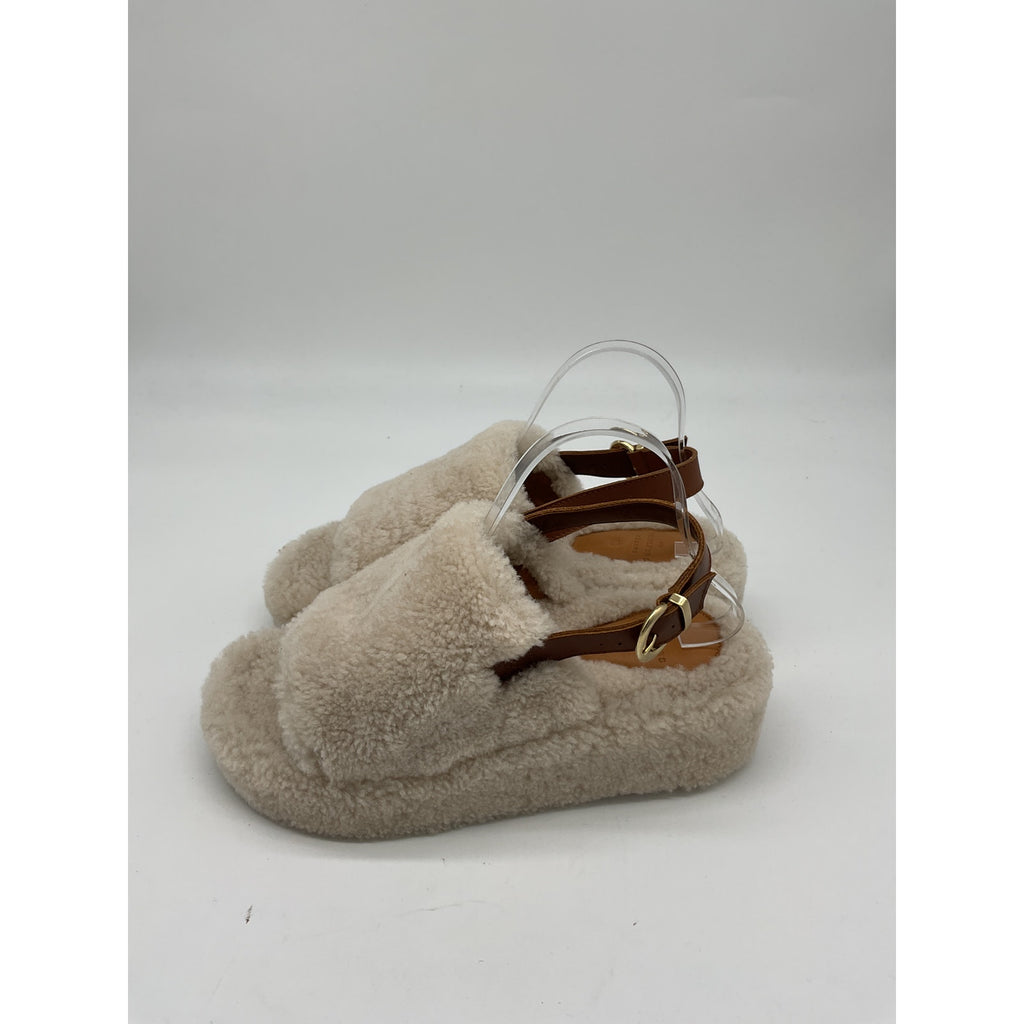 Sézane 'Greta' White Wool Mule Souliers Size 40