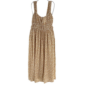 Faithfull The Brand Smocked Betsy Floral Ramonet Midi Dress Size 10