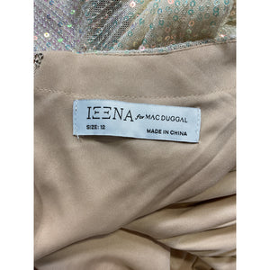 Mac Duggal 'Sequin' White Long Sleeve Sequin Gown Size 12