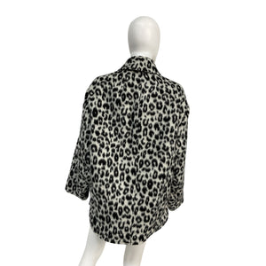 Isabel Marant 'Odelino' Black Wool Leopard-Print Jacket Size 34