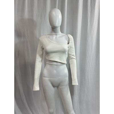 Atoir 'Promise Me' White Ponte Crop Top Size S