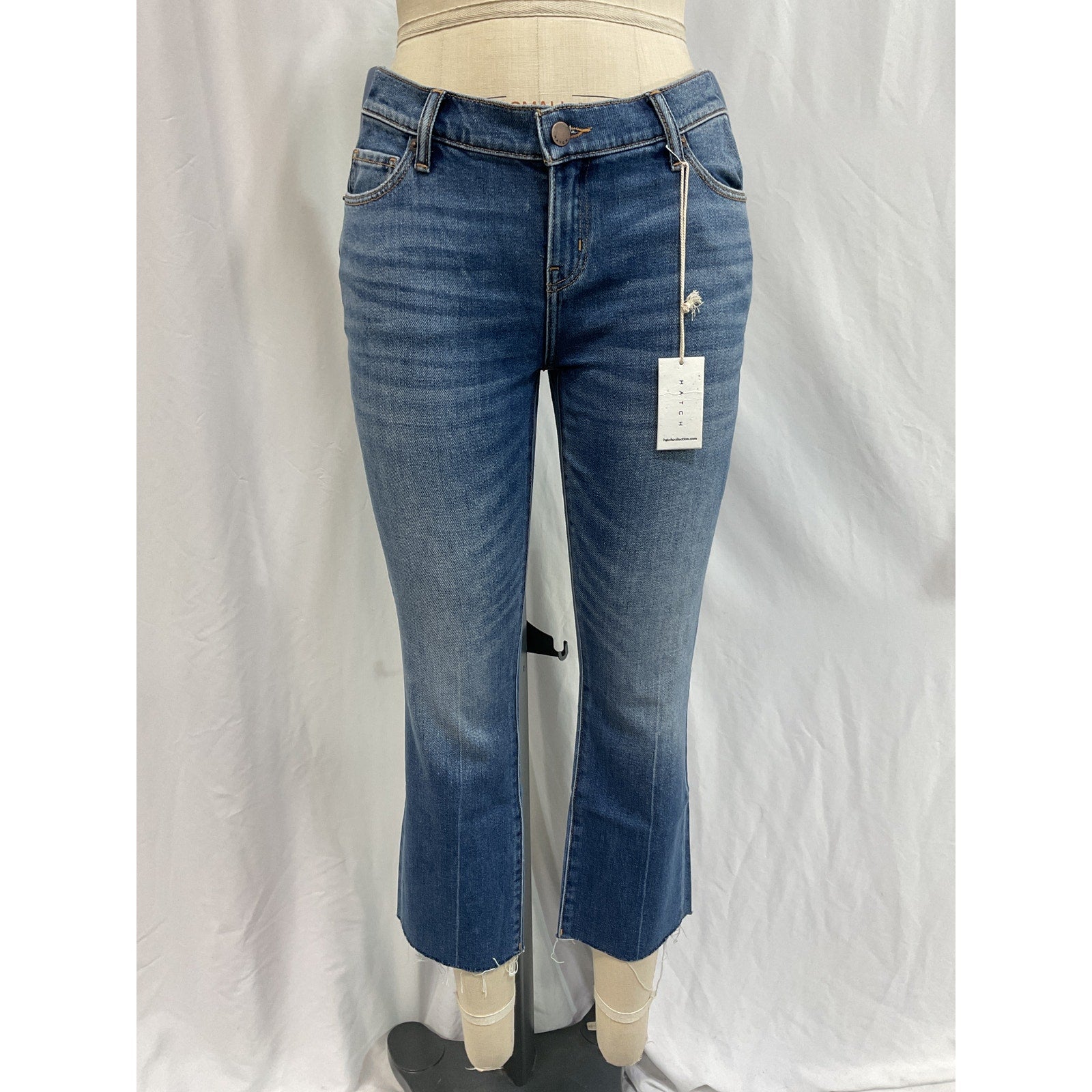Hatch 'The Crop' Blue Cotton Maternity Denim Jean Size 26 - NWT
