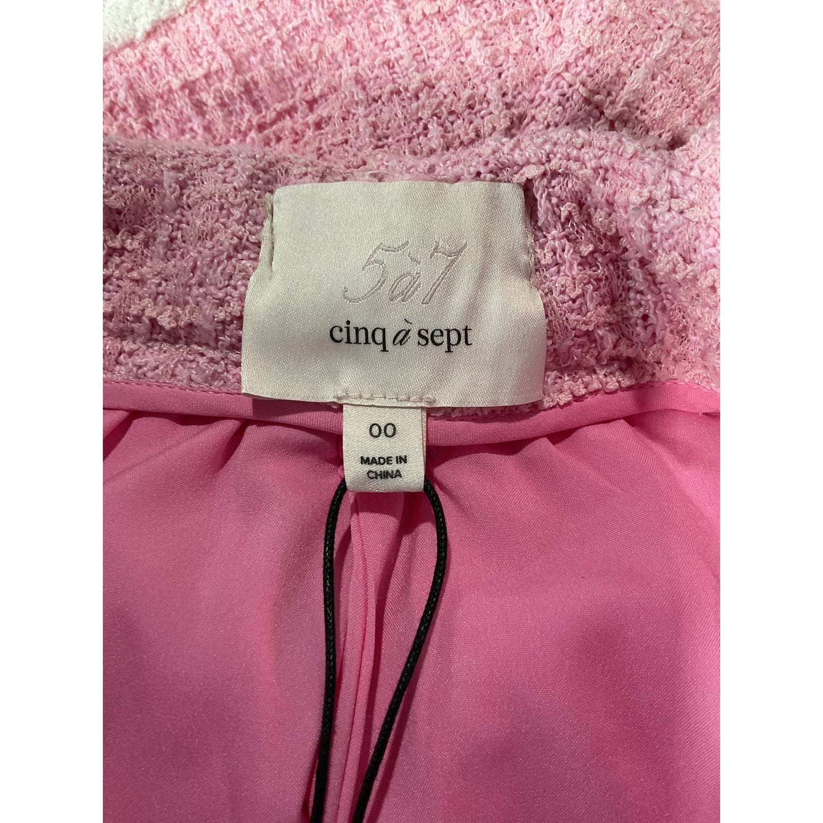 Cinq A Sept 'Auden' Pink Polyester Tweed Contrast Trim Shorts Size 0