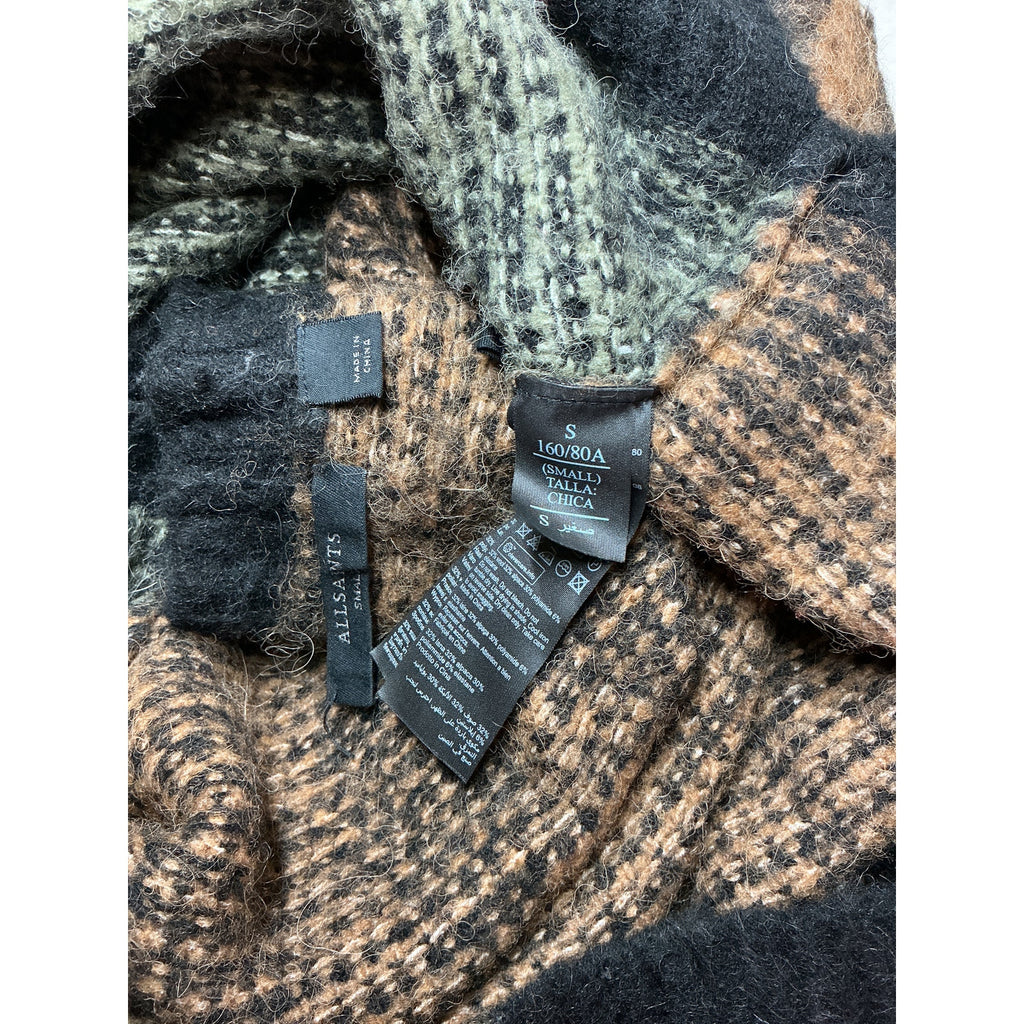 Allsaints 'Diamond' Pink Wool Crew Neck Sweater Size S