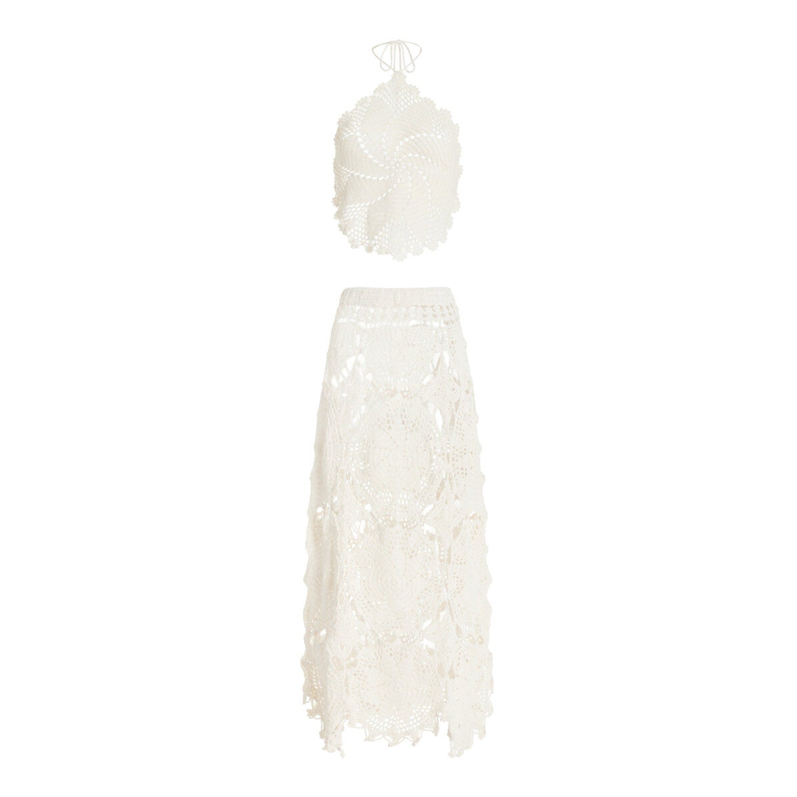 Akoia Swim 'Libre' White Cotton Skirt Set Size S