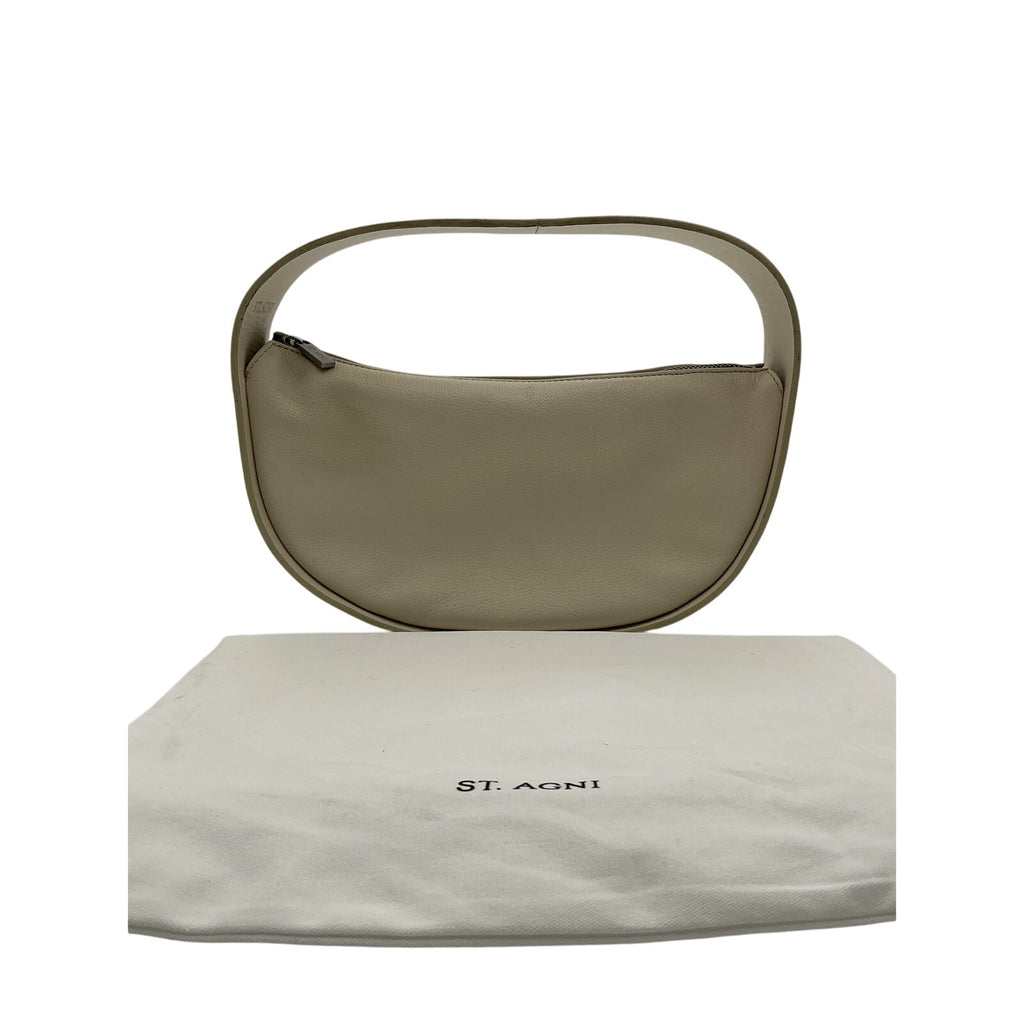 St. Agni Petit 'Arc' Beige Leather Bag
