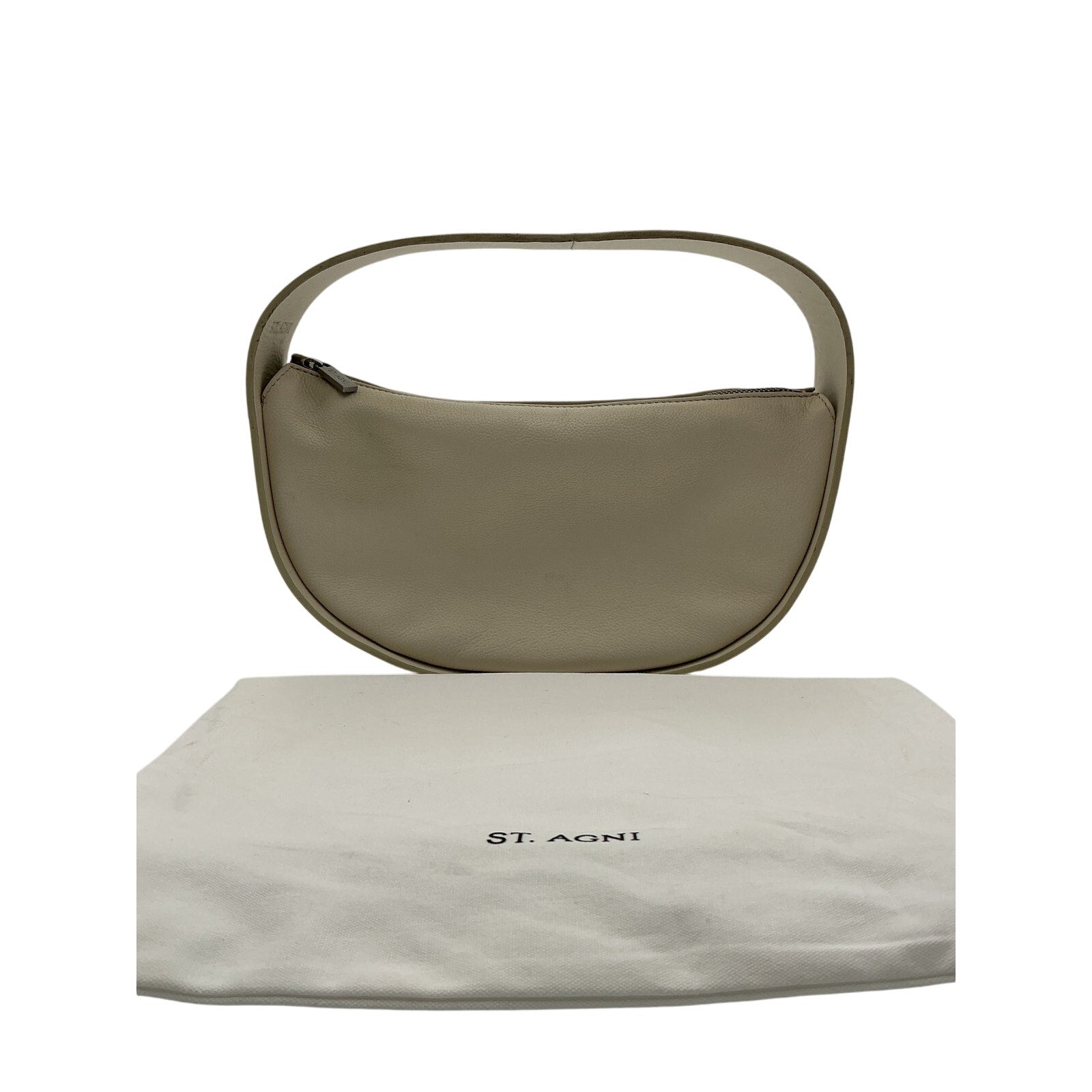 St. Agni Petit 'Arc' Beige Leather Bag