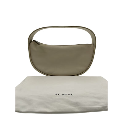 St. Agni Petit 'Arc' Beige Leather Bag