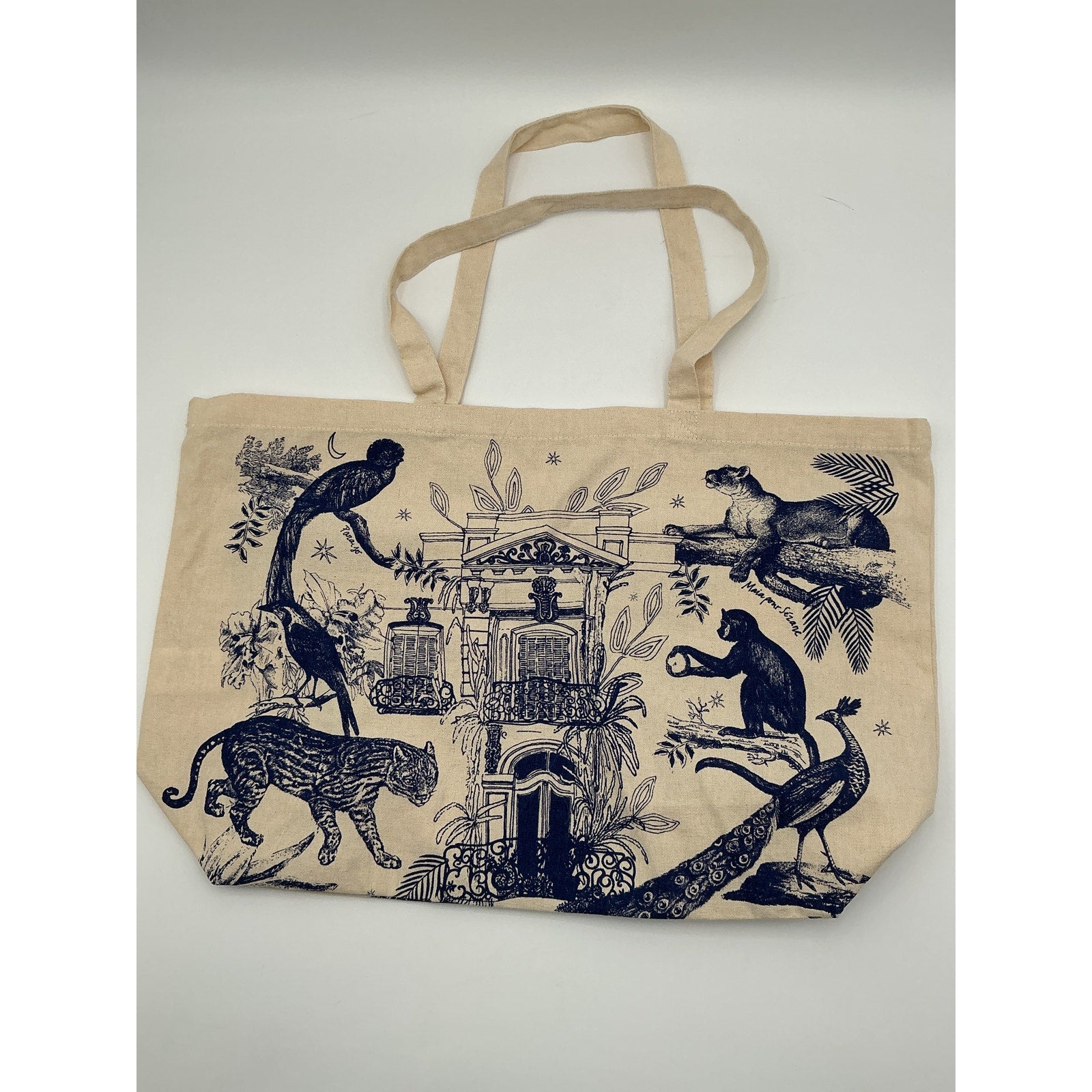 S�zane 'Paraiso' Blue Cotton Tote Bag