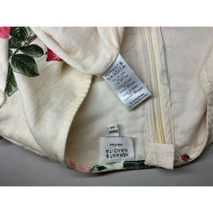 Hemant And Nandita Cream Floral Cotton Short Dress Size XS