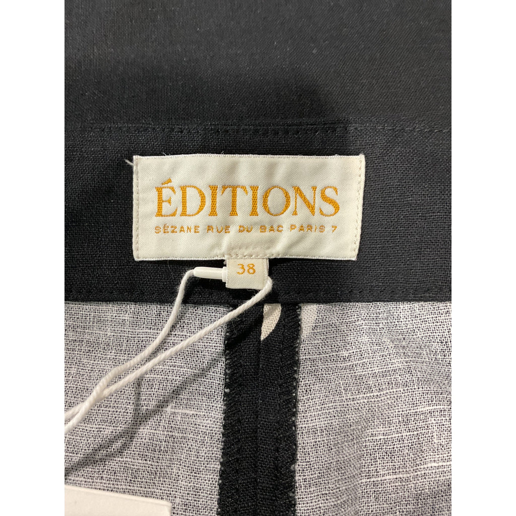 Sézane 'Tymo' Black Linen Trousers Size 38 NWT