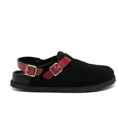 Birkenstock Suede Black Tokio Cazador Mules Size 40