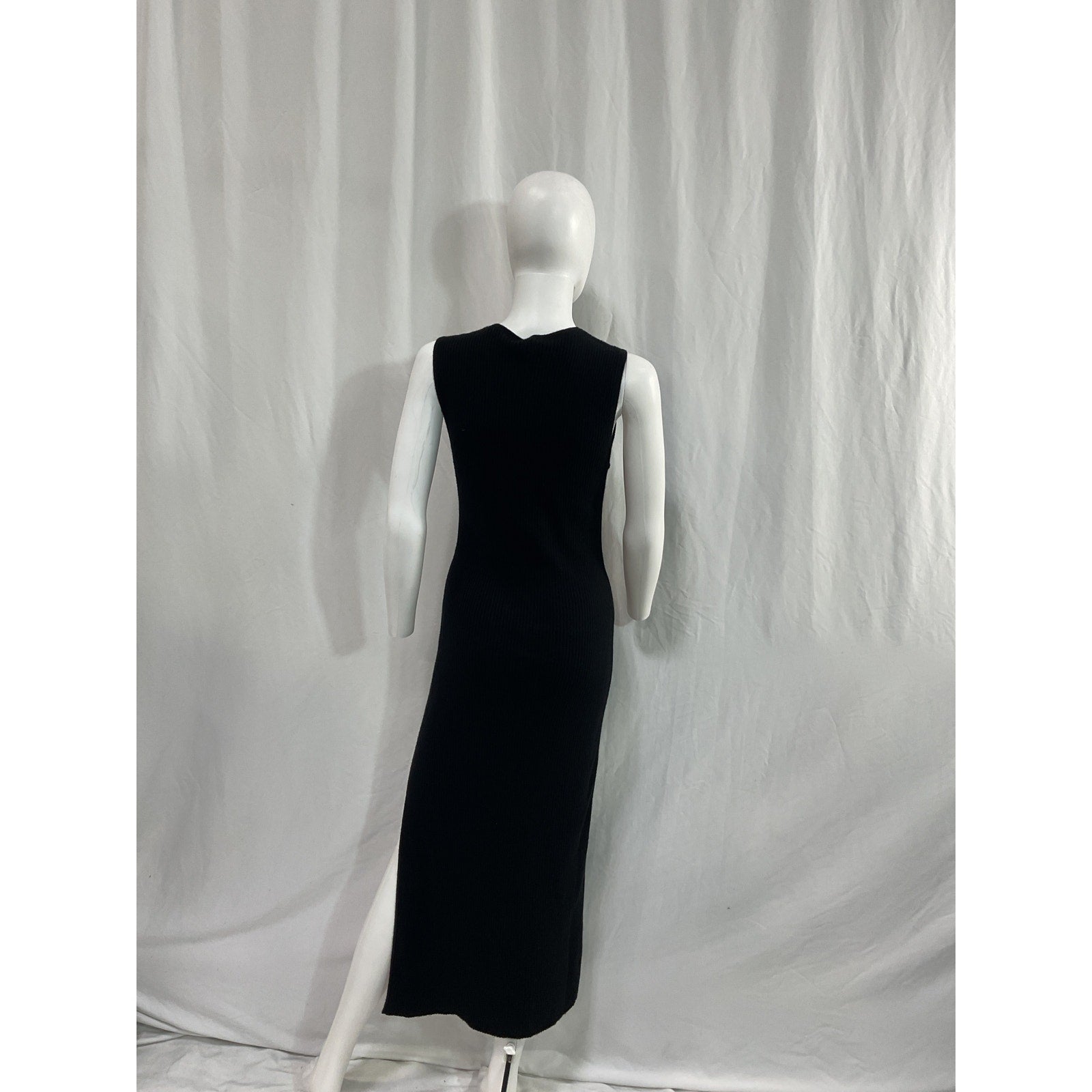 Reformation 'Basil' Black Cashmere Sleeveless Sweater Dress Size XL